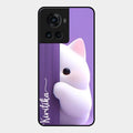 Cute Kitten Glossy Metal Case Cover For Oneplus 10R 5G