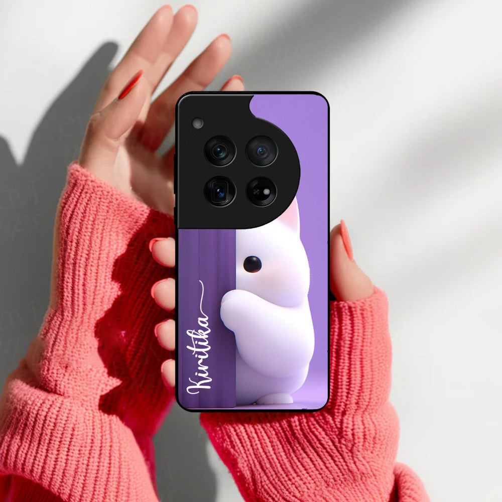 Cute KItten Glossy Metal Case Cover For OnePlus