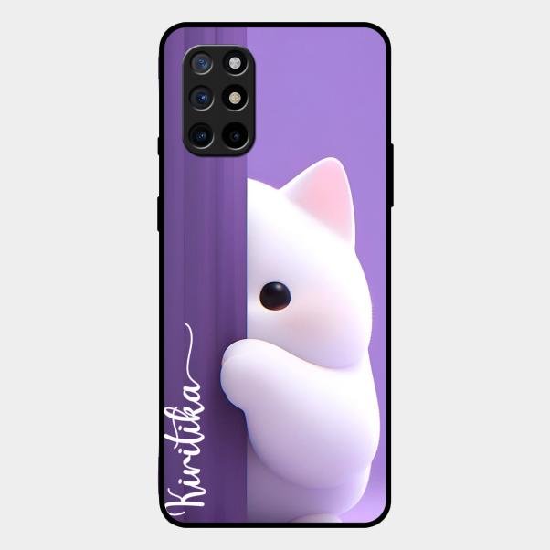 Cute Kitten Glossy Metal Case Cover For Oneplus 8T