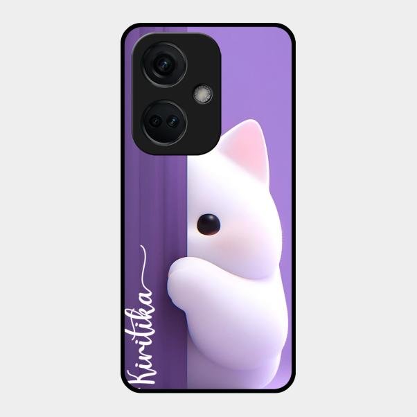 Cute Kitten Glossy Metal Case Cover For Oneplus Nord Ce 3 5G