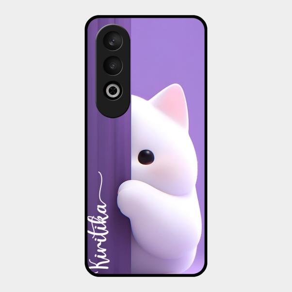 Cute Kitten Glossy Metal Case Cover For Oneplus Nord Ce 4 5G