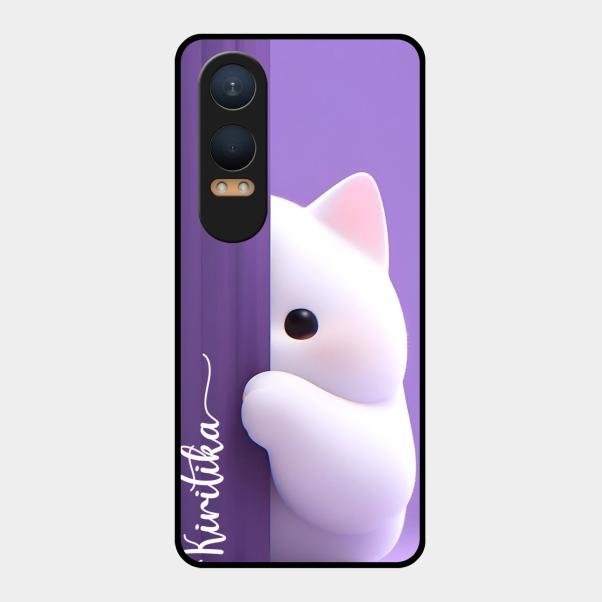 Cute Kitten Glossy Metal Case Cover For Oneplus Nord Ce 4 Lite 5G