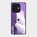 Cute Kitten Glossy Metal Case Cover For Oppo A3X 5G