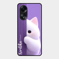 Cute Kitten Glossy Metal Case Cover For Oppo A58