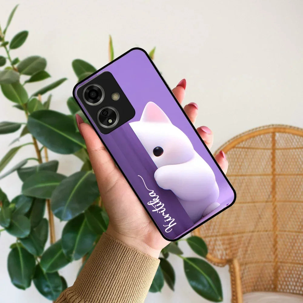 Cute Kitten Glossy Metal Case Cover For Oppo - ShopOnCliQ
