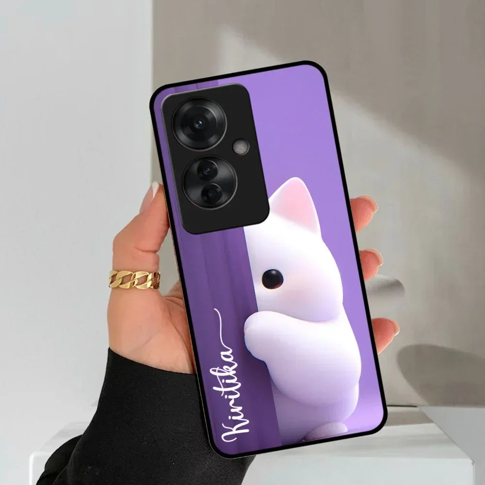 Cute Kitten Glossy Metal Case Cover For Oppo - ShopOnCliQ