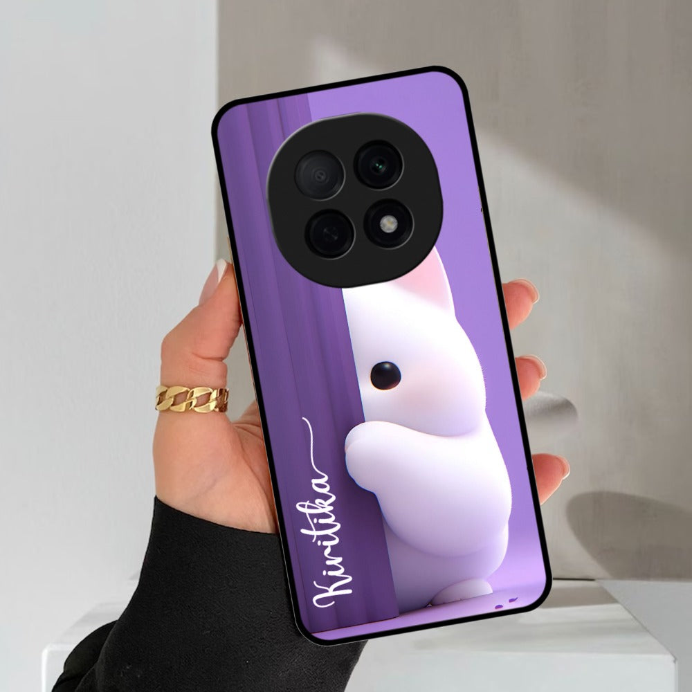 Cute Kitten Glossy Metal Case Cover For Oppo