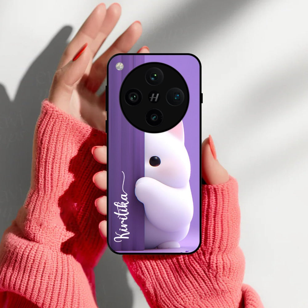 Cute Kitten Glossy Metal Case Cover For Oppo