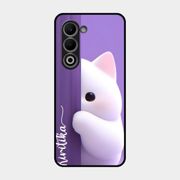 Cute Kitten Glossy Metal Case Cover For Oppo K13X 5G