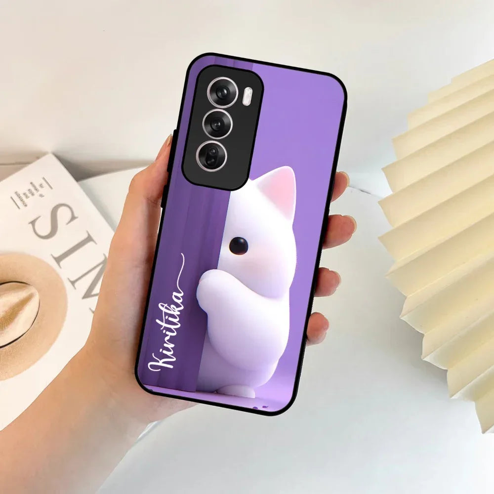 Cute Kitten Glossy Metal Case Cover For Oppo - ShopOnCliQ