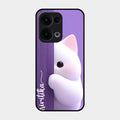 Cute Kitten Glossy Metal Case Cover For Oppo Reno 13 5G