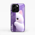 Cute Kitten Glossy Metal Case Cover For Oppo Reno 15C 5G
