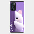Cute Kitten Glossy Metal Case Cover For Oppo Reno 6 5G