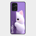 Cute Kitten Glossy Metal Case Cover For Oppo Reno 7 5G