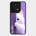 Cute Kitten Glossy Metal Case Cover For Oppo Reno 8 5G