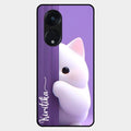 Cute Kitten Glossy Metal Case Cover For Oppo Reno 8T 5G
