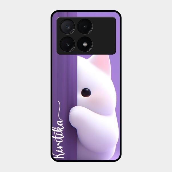 Cute Kitten Glossy Metal Case Cover For Poco X6 Pro 5G