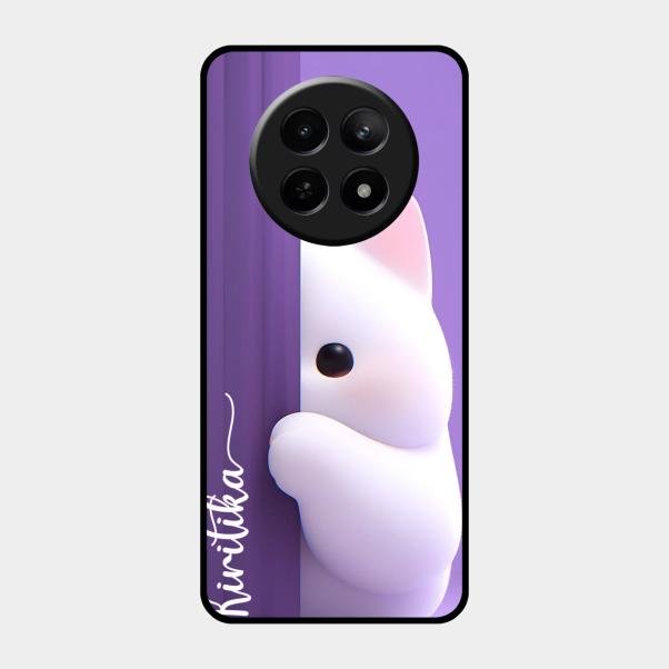 Cute Kitten Glossy Metal Case Cover For Realme 12 5G