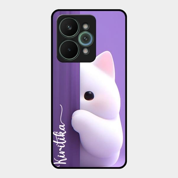 Cute Kitten Glossy Metal Case Cover For Realme 15 Pro 5G