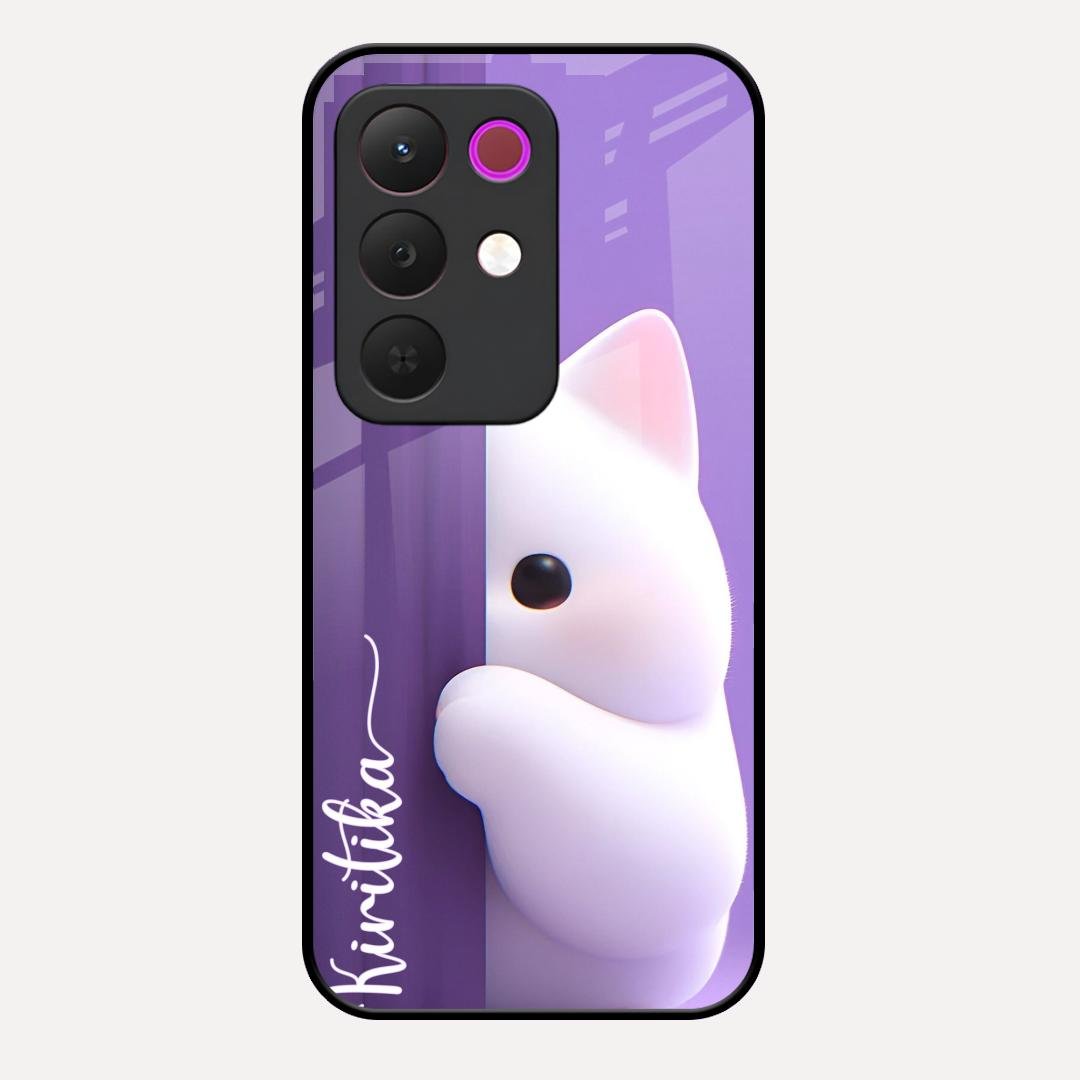 Cute Kitten Glossy Metal Case Cover For Realme 15X 5G