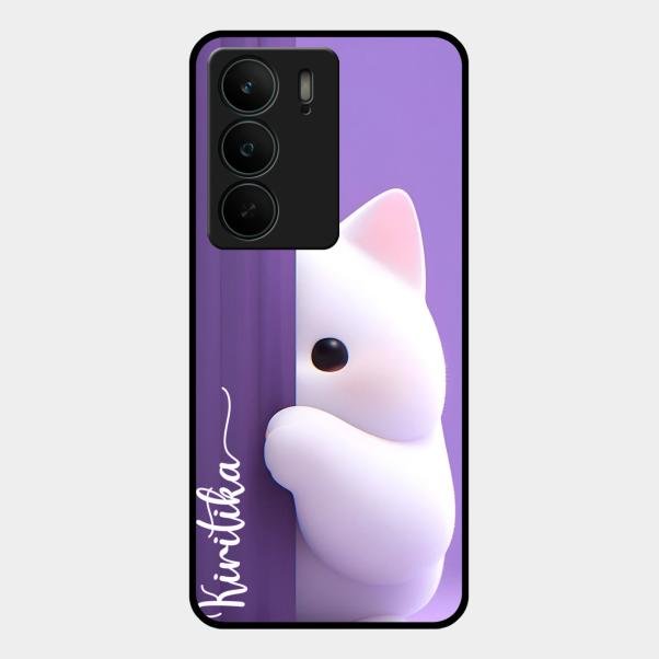 Cute Kitten Glossy Metal Case Cover For Realme C75 5G