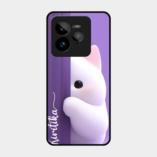 Cute Kitten Glossy Metal Case Cover For Realme Gt 7 Pro