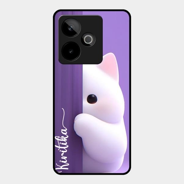 Cute Kitten Glossy Metal Case Cover For Realme Gt 7T 5G