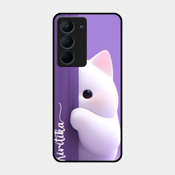 Cute Kitten Glossy Metal Case Cover For Realme Narzo 80X 5G