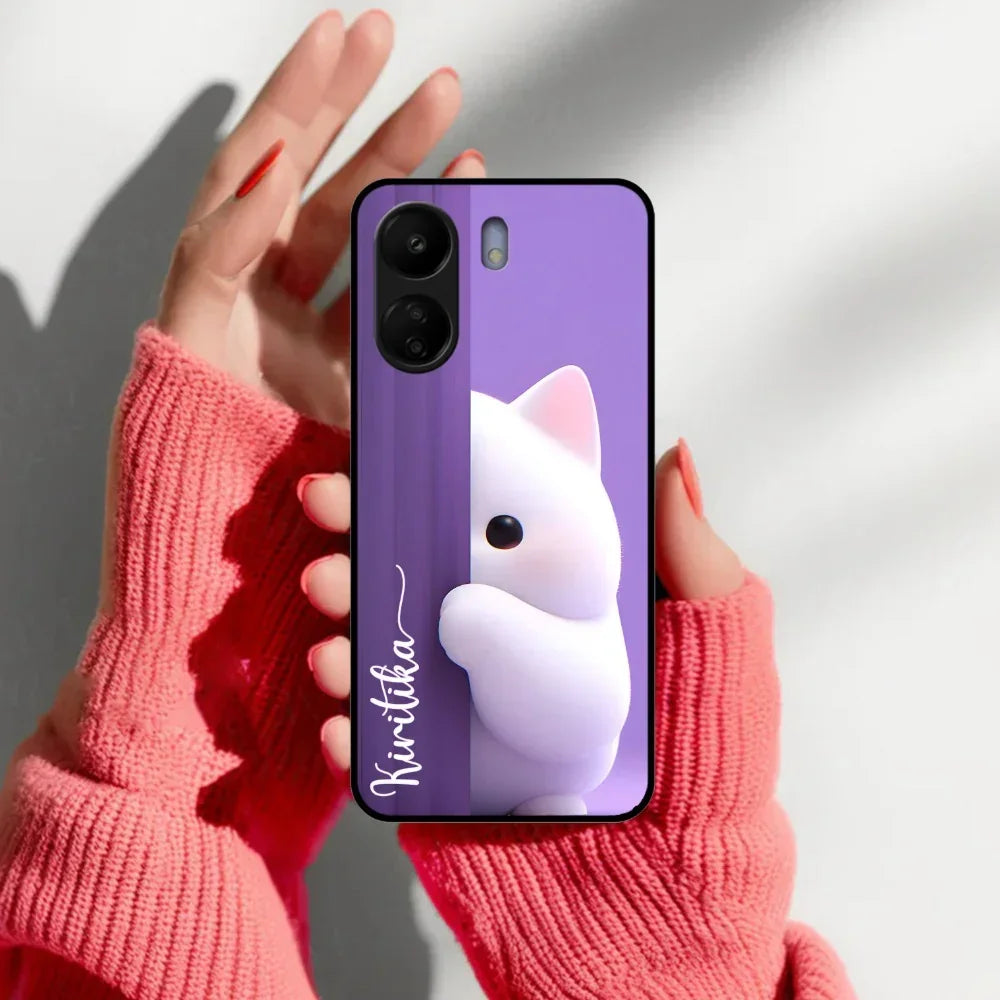 Cute Kitten Glossy Metal Case Cover For Redmi - ShopOnCliQ