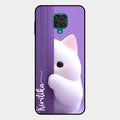 Cute Kitten Glossy Metal Case Cover For Redmi Note 10 Lite