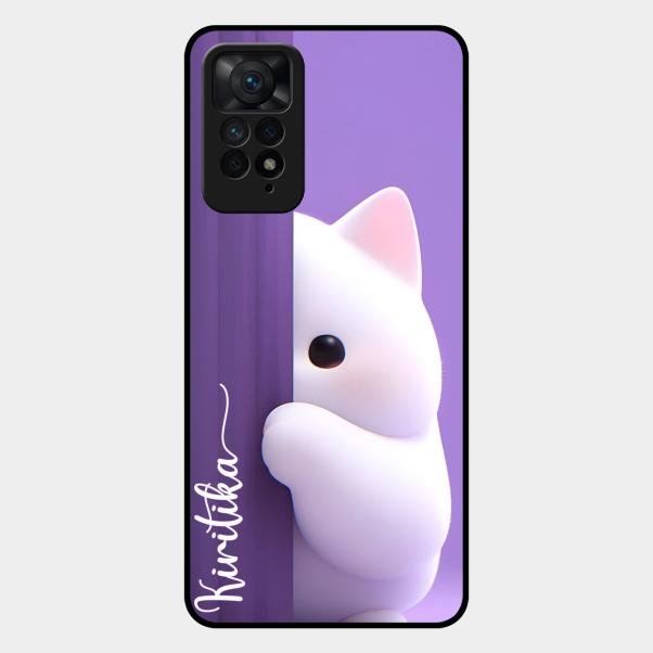 Cute Kitten Glossy Metal Case Cover For Redmi Note 11 Pro Plus 5G