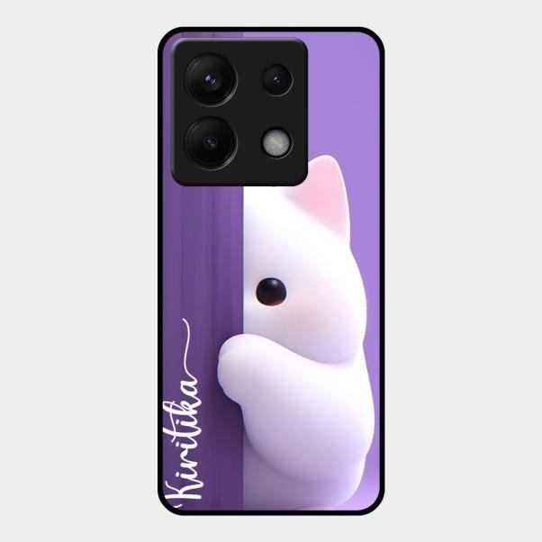 Cute Kitten Glossy Metal Case Cover For Redmi Note 13 Pro 5G