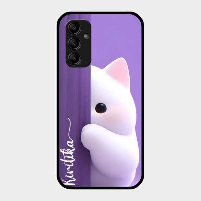 Cute Kitten Glossy Metal Case Cover For Samsung Galaxy A14 5G