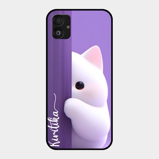 Cute Kitten Glossy Metal Case Cover For Samsung Galaxy F14 5G