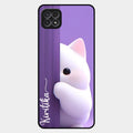 Cute Kitten Glossy Metal Case Cover For Samsung Galaxy F42 5G