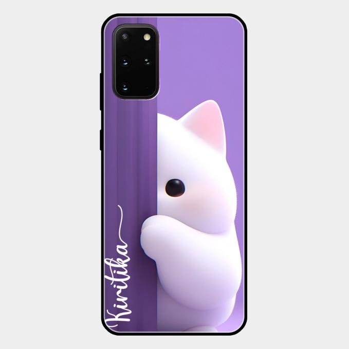 Cute Kitten Glossy Metal Case Cover For Samsung Galaxy S20 Plus