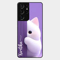 Cute Kitten Glossy Metal Case Cover For Samsung Galaxy S21 Ultra