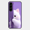 Cute Kitten Glossy Metal Case Cover For Samsung Galaxy S23 5G