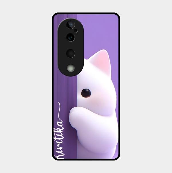 Cute Kitten Glossy Metal Case Cover For Vivo T3 Ultra