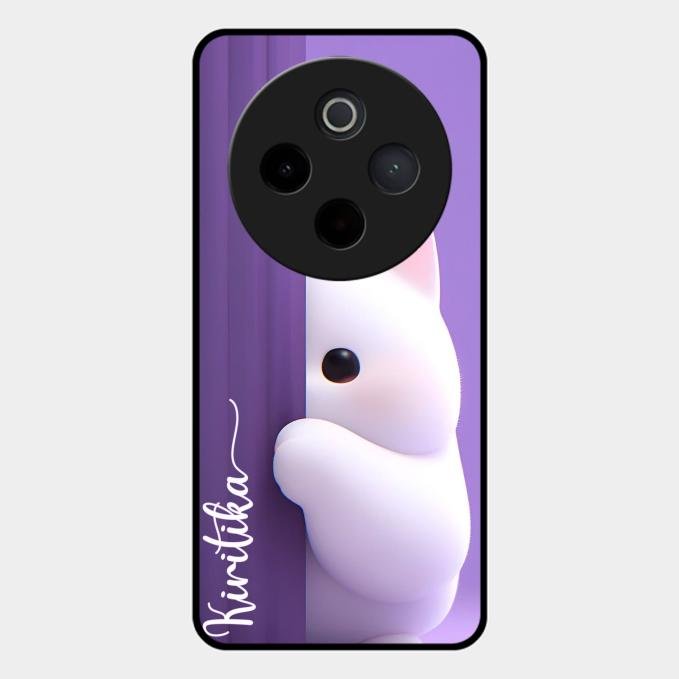 Cute Kitten Glossy Metal Case Cover For Vivo T4 5G
