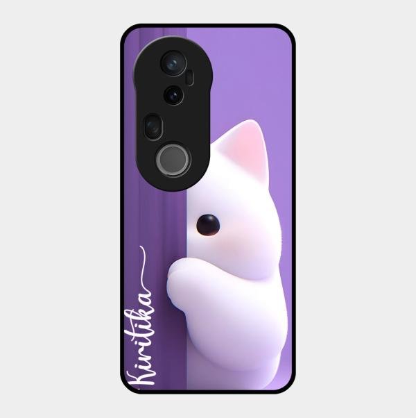 Cute Kitten Glossy Metal Case Cover For Vivo T4 Ultra 5G