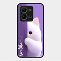 Cute Kitten Glossy Metal Case Cover For Vivo V25 5G