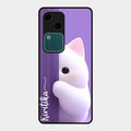 Cute Kitten Glossy Metal Case Cover For Vivo V30 5G