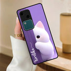 Cute KItten Glossy Metal Case Cover For Vivo - ShopOnCliQ