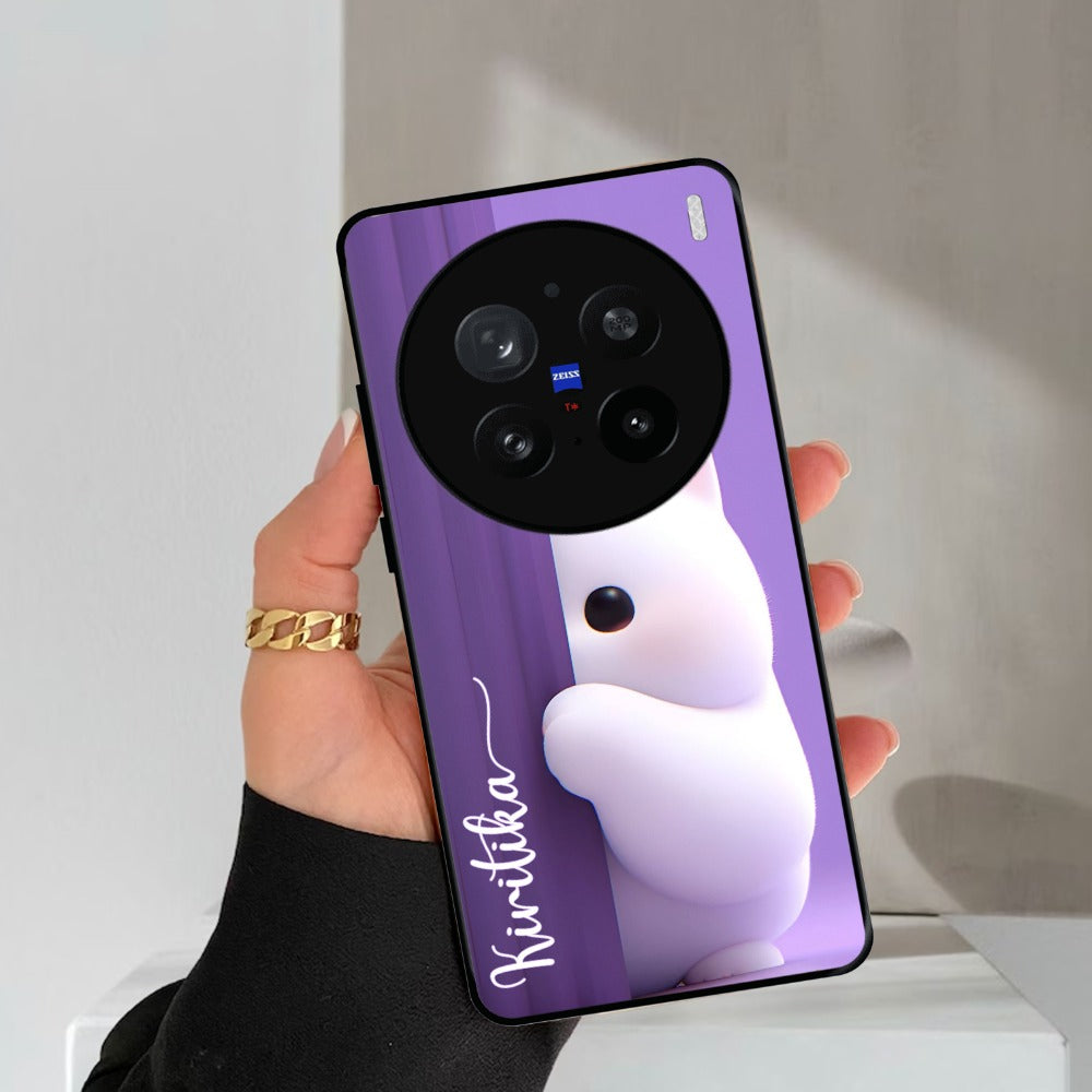 Cute KItten Glossy Metal Case Cover For Vivo