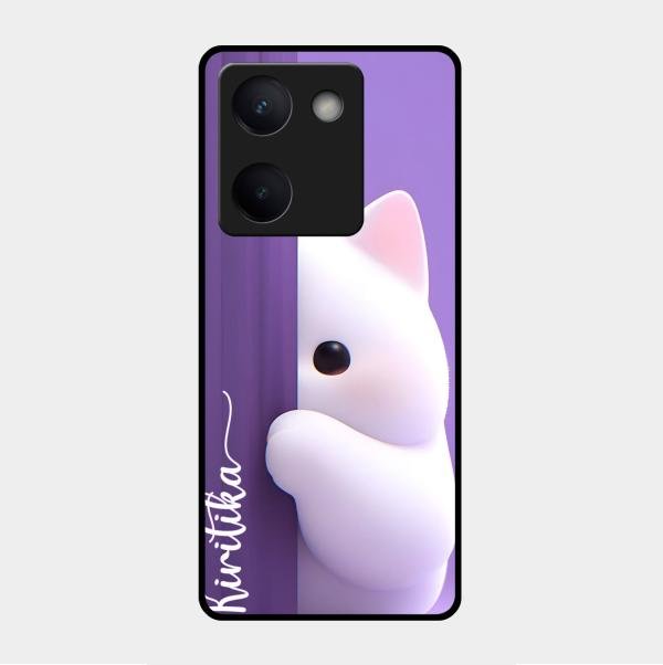 Cute Kitten Glossy Metal Case Cover For Vivo Y200 Pro 5G