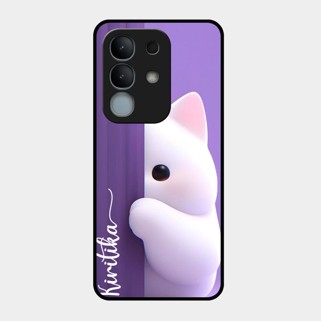 Cute Kitten Glossy Metal Case Cover For Vivo Y31 Pro 5G
