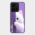 Cute Kitten Glossy Metal Case Cover For Vivo Y35