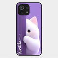 Cute Kitten Glossy Metal Case Cover For Xiaomi Mi 11 Lite