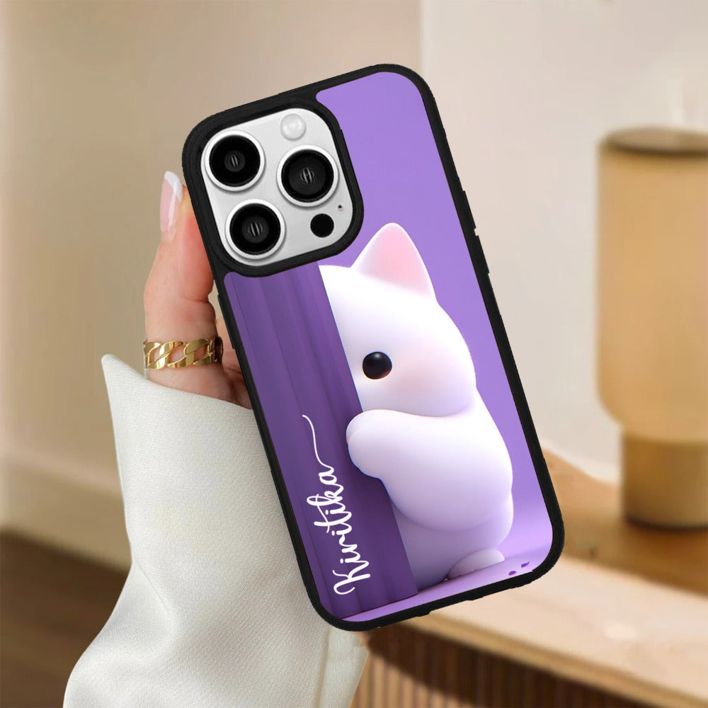 Cute Kittens Glossy Metal Case Cover For iPhone